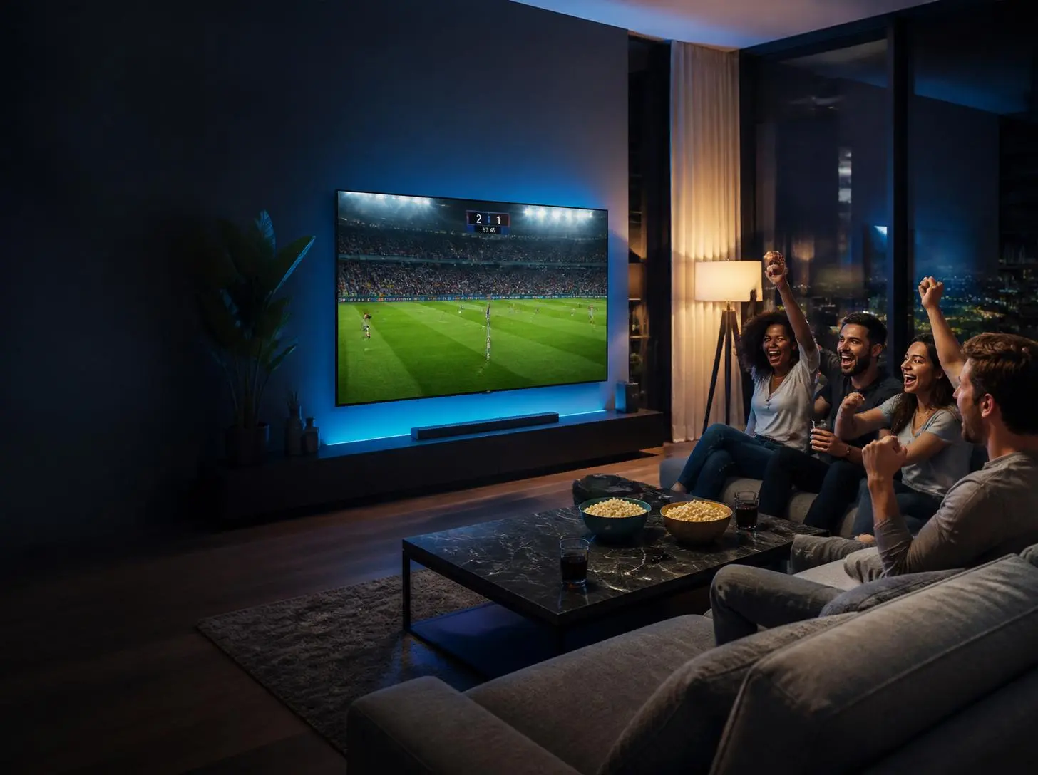 Interface do IPTV Brasil com canais ao vivo, filmes e séries em 4K