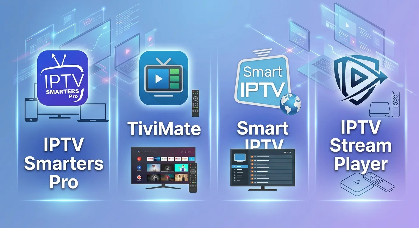 Aplicativo IPTV Smarters Pro com lista de canais ao vivo e guia EPG